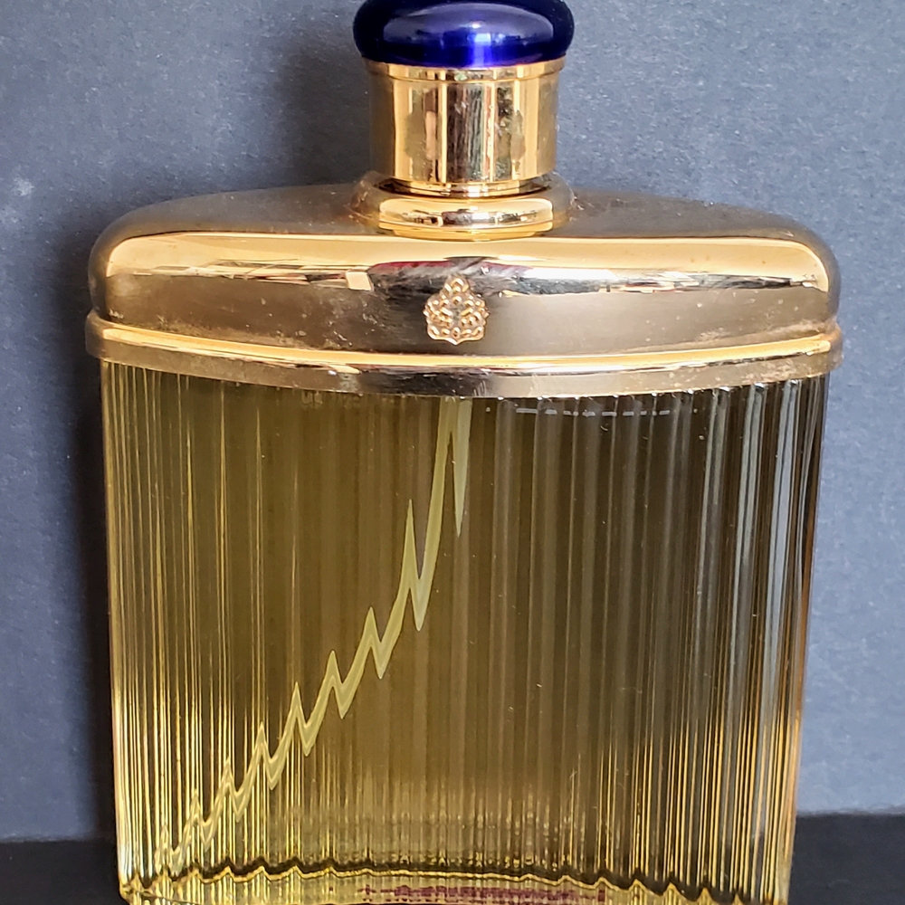 Luxurious Gold and Blue Accent Bottle